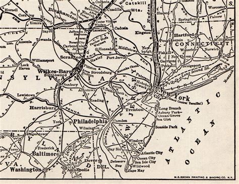 1933 Antique Delaware and Hudson Railroad System Map Delaware | Etsy