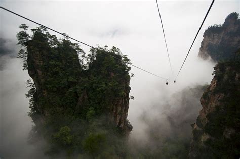 The world’s longest cable car carries would-be Pandorans up into the Tianzi mountains in the par ...