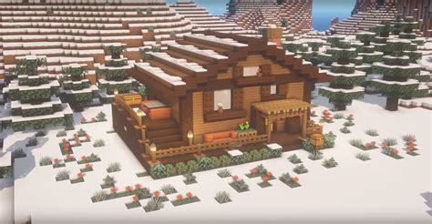 Minecraft Winter Cabin House Ideas and Design