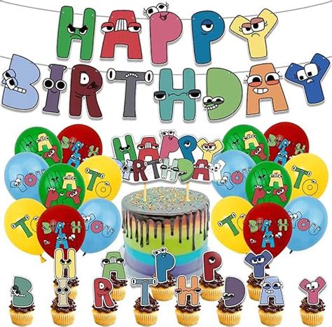 Alphabet Lore Birthday Decorations, Alphabet Lore Party Supplies Cake Topper,Alphabet Lore But ...