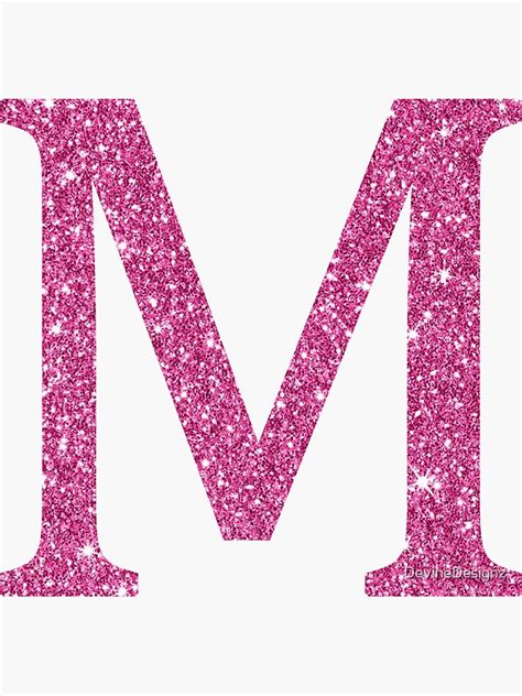 "Pink Glitter Letter M" Sticker for Sale by DevineDesignz | Redbubble