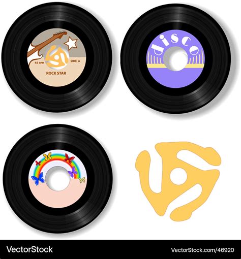 Retro 45 rpm record labels Royalty Free Vector Image