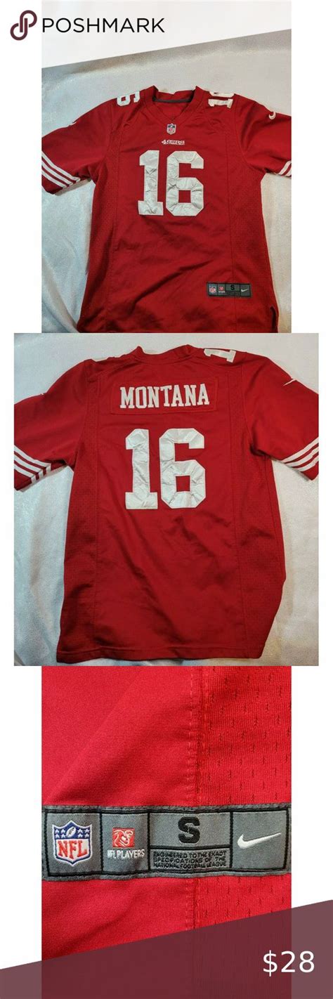 Nike Joe Montana Jersey Small Red stiched