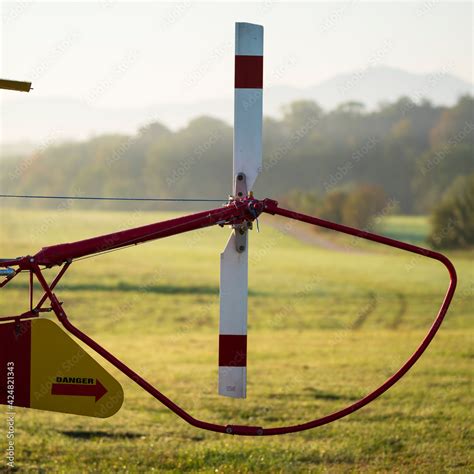 Tail rotor at the tail of a traditional single-rotor helicopter Stock ...