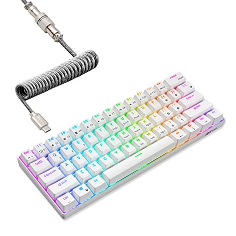 Compact 60% Mechanical Gaming Keyboard With Ergonomic Anti-ghosting Mini 61 Key Layout Rainbow ...