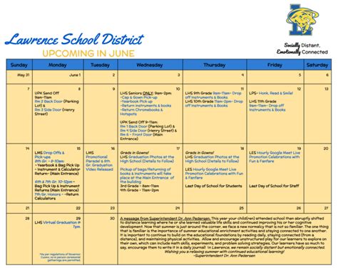 IMPORTANT DATES & UPCOMING EVENTS | Lawrence Elementary School