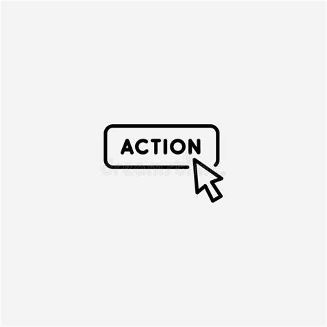 Action Button Vector Icon Sign Symbol Stock Vector - Illustration of action, buttons: 213610978