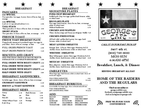 George's Restaurant Menu, Menu for George's Restaurant, Lubbock, Lubbock - Urbanspoon/Zomato