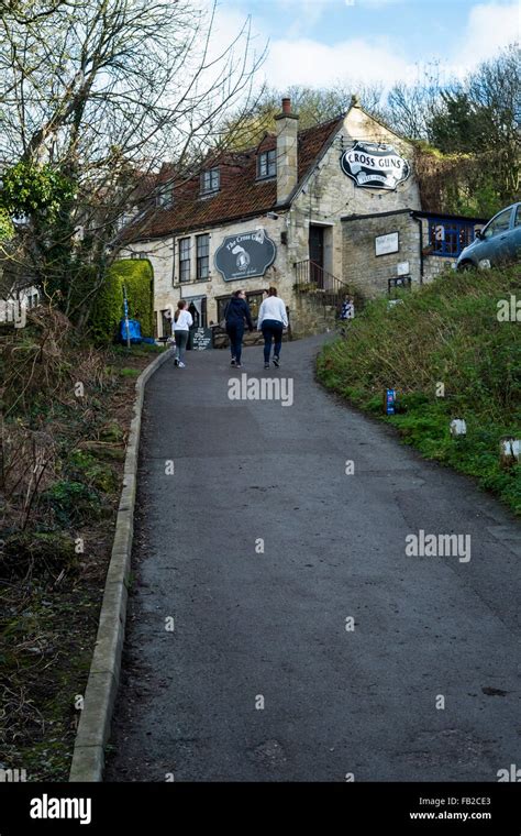 The Cross Guns Pub Avoncliff Bradford on Avon Wiltshire England Stock Photo - Alamy