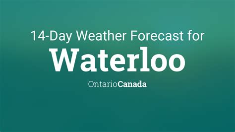 Waterloo, Ontario, Canada 14 day weather forecast