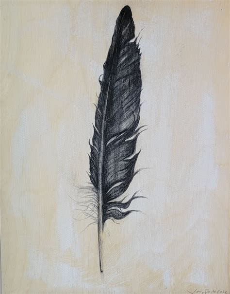 Raven Feather Drawing