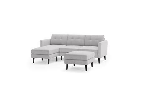 The Nomad Fabric Sectional Sofa with Ottoman | Burrow | Fabric ...