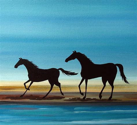 Beach Stroll - horse landscape ocean Painting by Debbie Criswell - Fine Art America