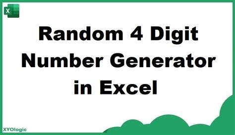 Random 4 Digit Number Generator in Excel: 5 Easy Methods