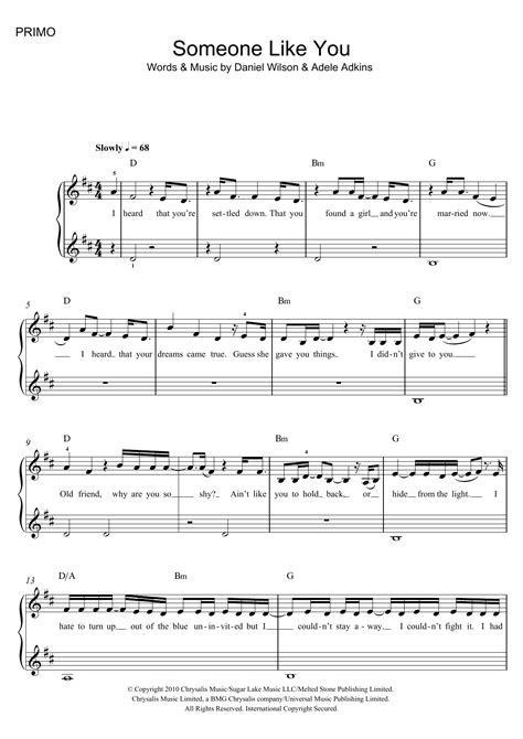 Someone Like You por Adele Partituras para Piano Dúo en Sheet Music Direct