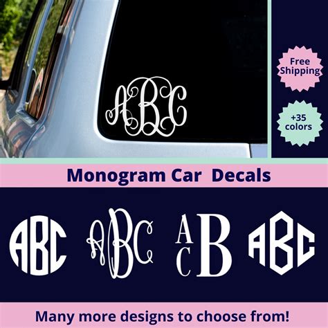 Monogram Car Decal Monogram Decal Car Decal Car Monogram Decal Car ...