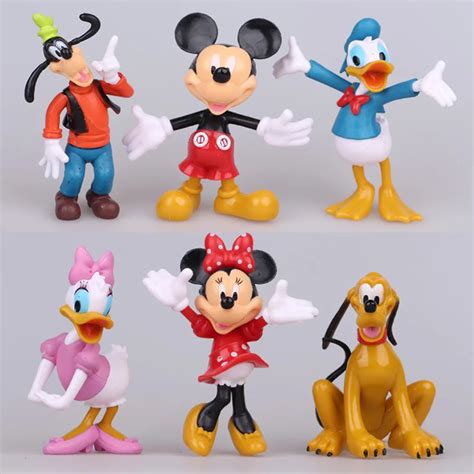 Disney Toys 6pcs/Lot Mickey Mouse Action Figure Toys 10cm Cute Mickey ...