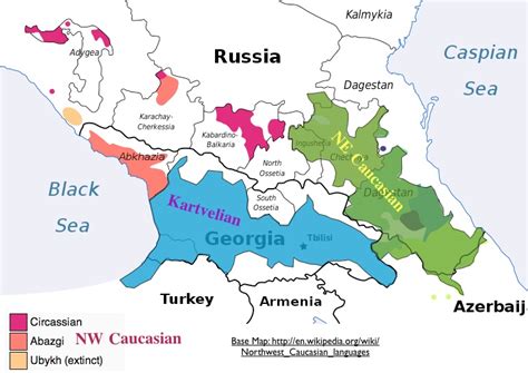 [Map] Map of the North West Caucasian Language Families : r/NoSillySuffix