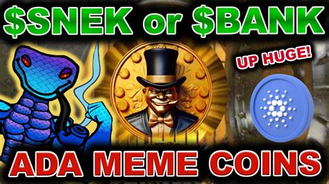 is $BANK the new $SNEK? Cardano Meme Coins Pump ADA DEFI by MILLIONS! No US Default! - YouTube