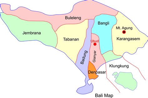 Bali Regency Map Fabulousubud.com