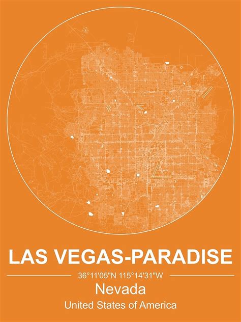 "Las Vegas-Paradise (Nevada, United States of America) City Map" Poster ...