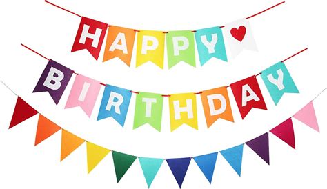 Guirnalda de feliz cumpleaños, diseño de arcoíris con texto en inglés "Happy Birthday" : Amazon ...