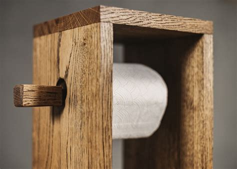 Toilet Paper Holder / Modern Toilet Paper Stand / Oak Toilet Paper Holder / Handmade Furniture ...