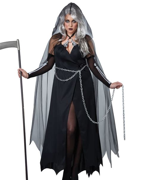 Lady Grim Reaper Scary Womens Classic Movie Halloween Costumes 1X-3X ...