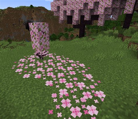 The pink petals can be used to make curved flower paths. in 2023 | Minecraft designs, Cute ...