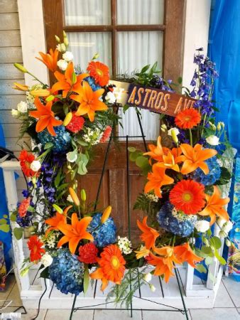 Astros Wreath in Deer Park, TX - FLOWER COTTAGE OF DEER PARK