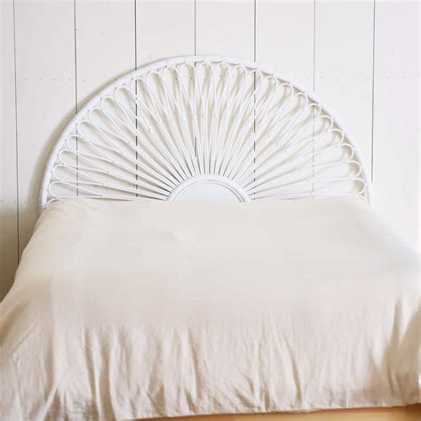 3R studios King-Size Rattan Headboard with Sunrise Design in White EC0505 - The Home Depot