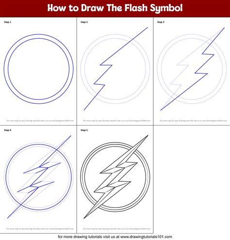 How to Draw The Flash Symbol printable step by step drawing sheet ...