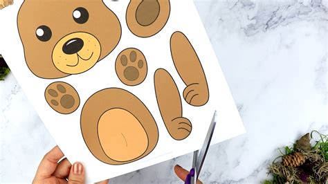 Free Printable Woodland Cut and Paste Bear Craft