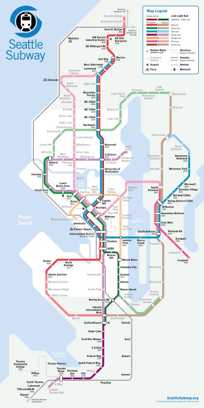 Seattle Subway’s 2021 Map Upgrades Light Rail Connections in Renton ...