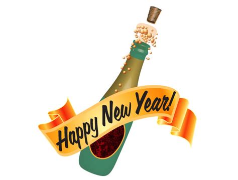 Happy New Year Champagne Bottle Vector | Download Free Vector Art ...