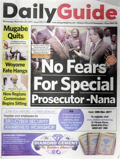 Newspaper headlines: Wednesday, November 22, 2017 - citifmonline.com