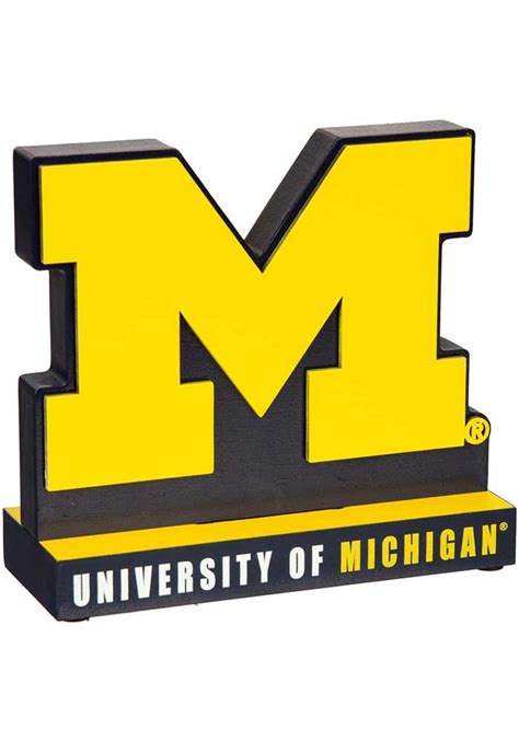 Michigan Wolverines Mascot Logo Figurine - Blue