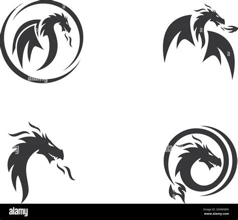 Dragon logo template vector illustration Stock Vector Image & Art - Alamy
