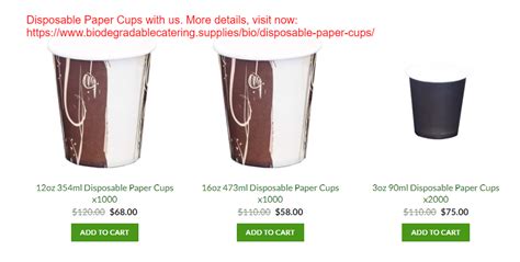 Eco-Friendly Disposable Paper Cups - Biodegradablecatering - Medium