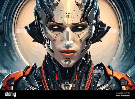 vector art of portrait of a futuristic robot human. future of ai robot technology Stock Vector ...