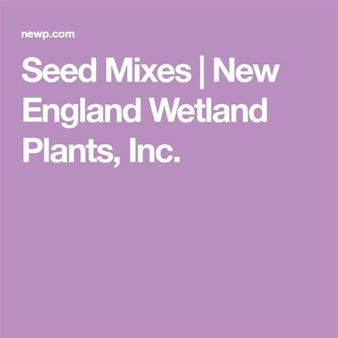 Seed Mixes | New England Wetland Plants, Inc. | Warm season grass, Seeds, New england