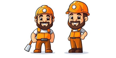 Premium AI Image | Construction Worker mascot for a company logo line art Generative AI