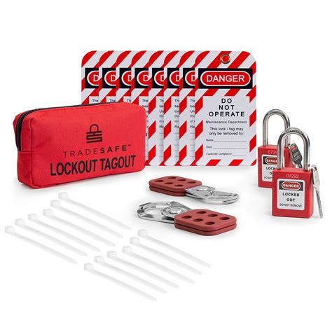 Buy TRADESAFELockout Tagout Kit with Hasps, Lockout Tags, Red Loto ...