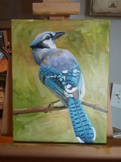 Blue Jay Oil Painting - Etsy