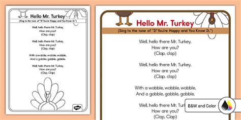 Mr Turkey Song | Kindergarten Resource | Twinkl USA - Twinkl