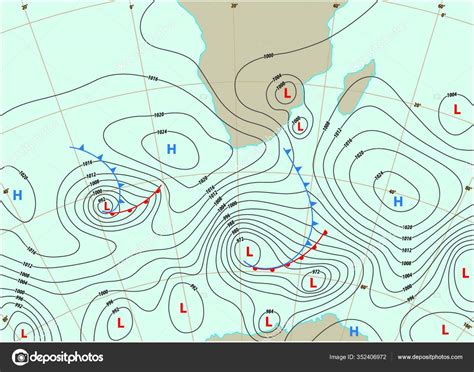 Imaginary Weather Map Showing Isobars Weather Fronts Stock Vector Image by ©PantherMediaSeller ...