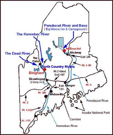 Rafting Maine - Whitewater River Rafting Maine Map