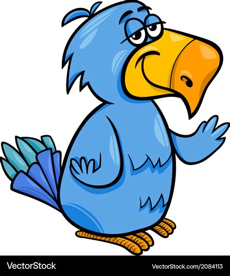 Funny parrot bird cartoon Royalty Free Vector Image