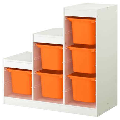 TROFAST Storage combination - white/orange - IKEA Ikea Trofast Storage, Cube Storage, Storage ...