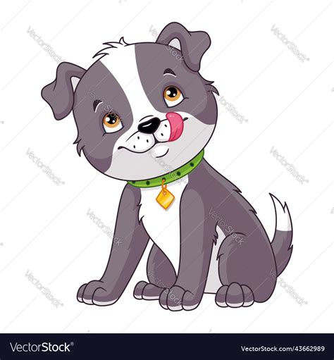 Dog looking up cartoon Royalty Free Vector Image